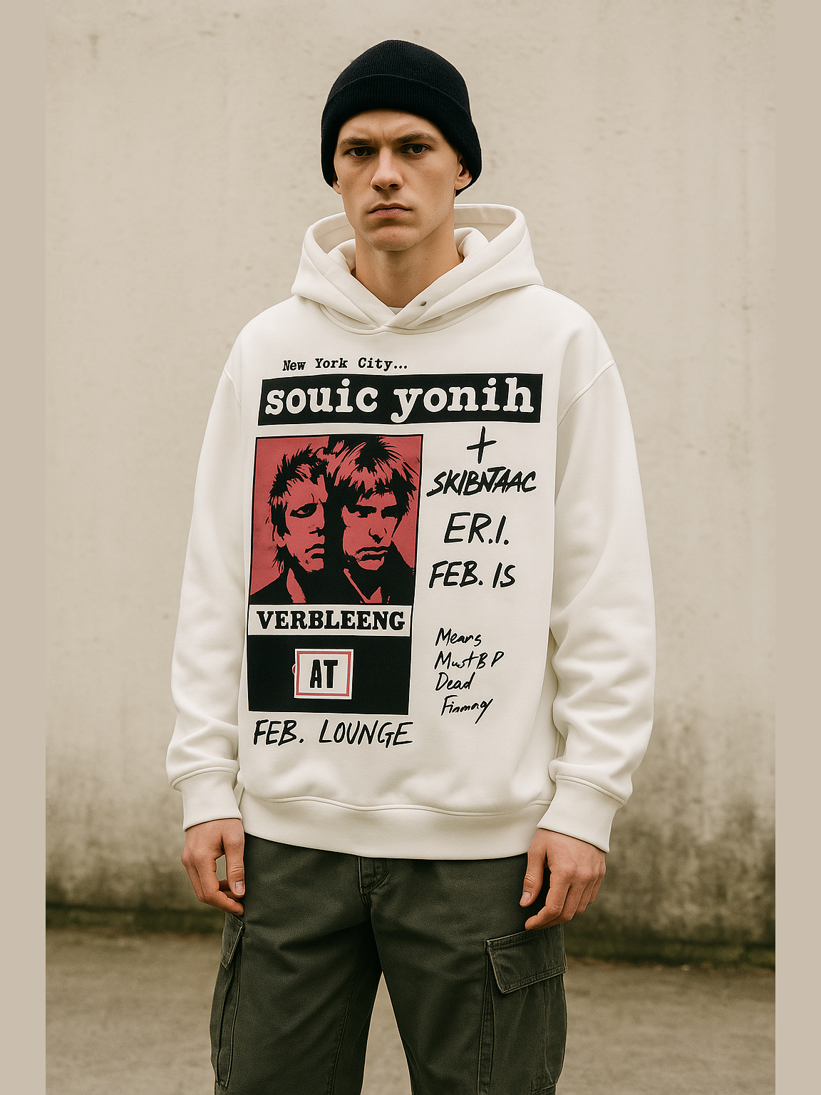 Vintage Punk Graphic Print Hoodie