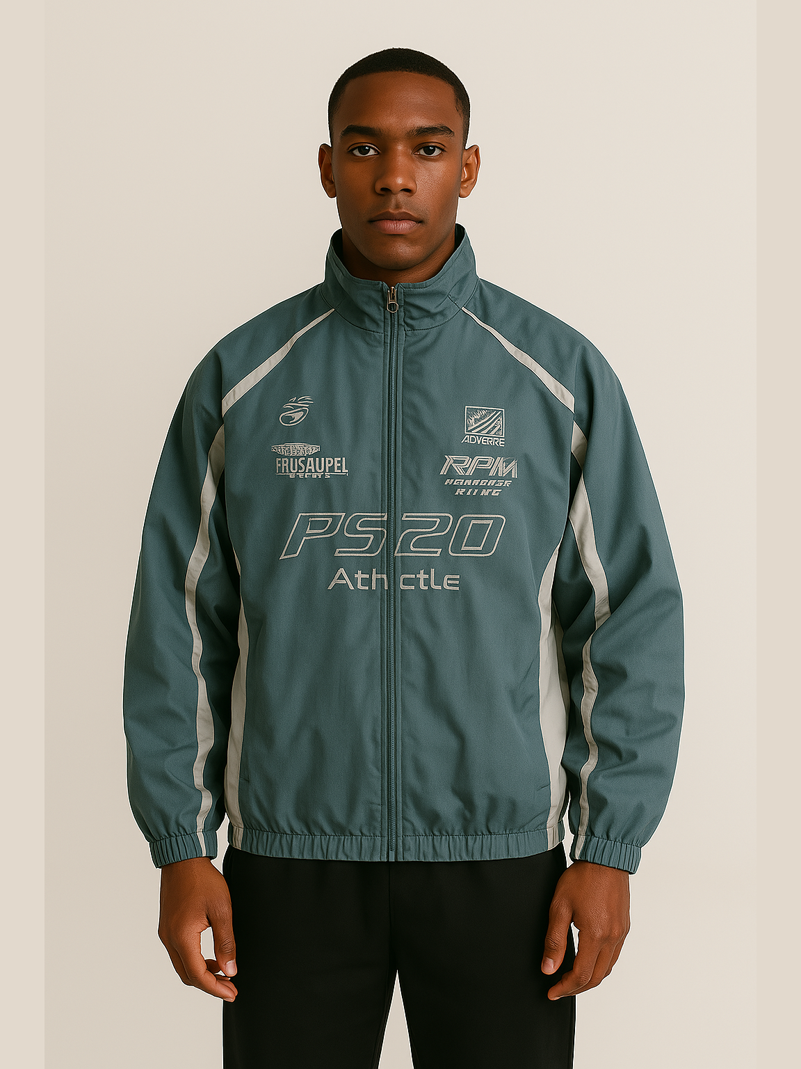 P520 “Athlete Division” Racing Jacket – Steel Blue / White Burgundy / Black White