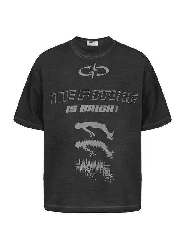 “The Future Is Bright” Tee – Dual Drop (Black & Pink)