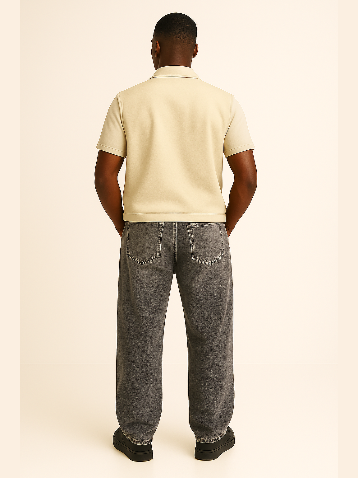 Gray Stone Washed Relaxed Bottoms