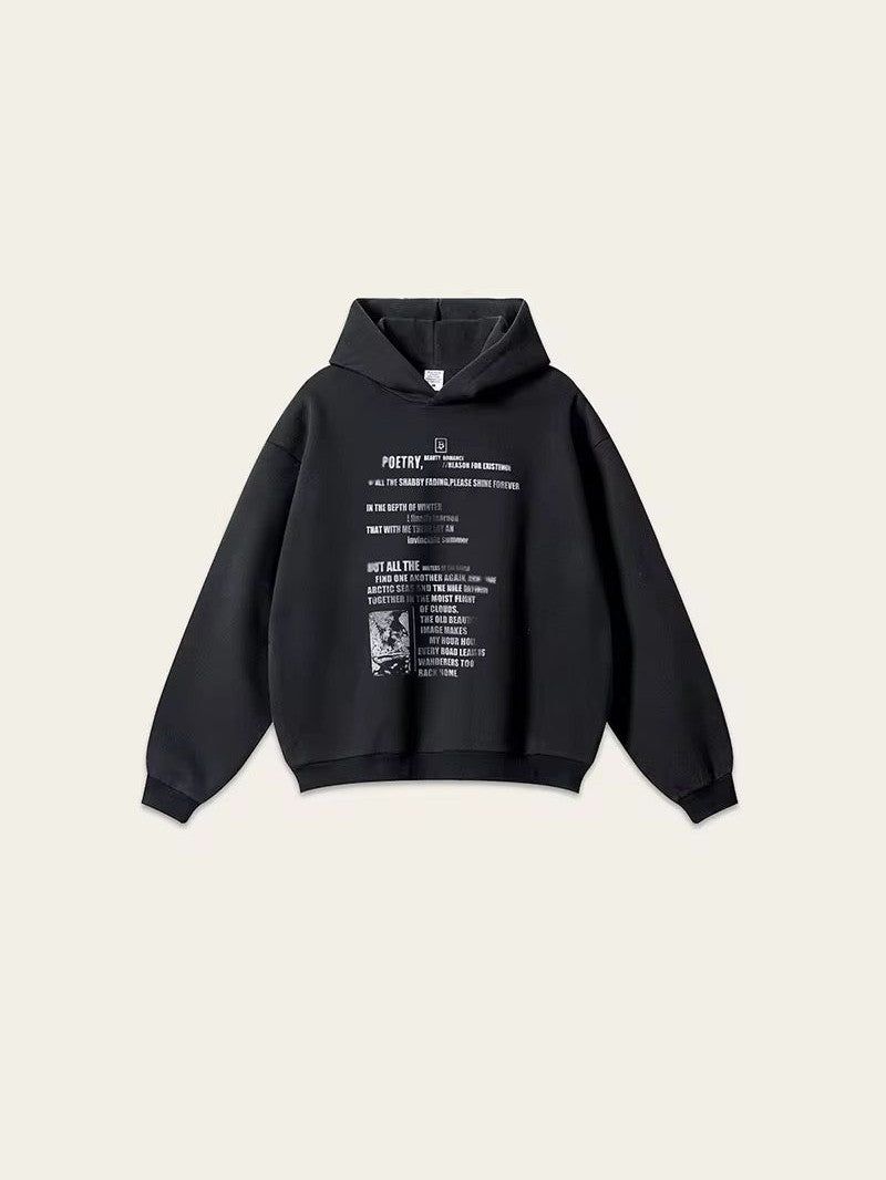 “Poetry Manifesto” Hoodie – Olive / Black / Heather Grey
