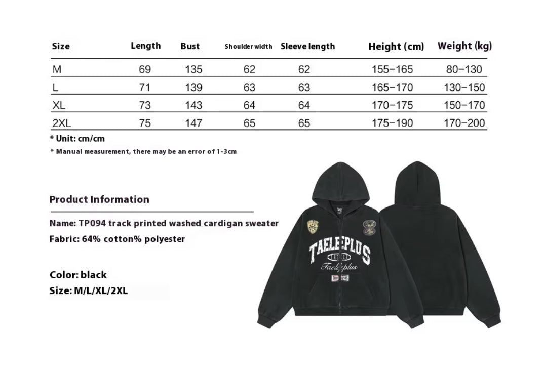 Varsity Graphic Zip-Up Hoodie