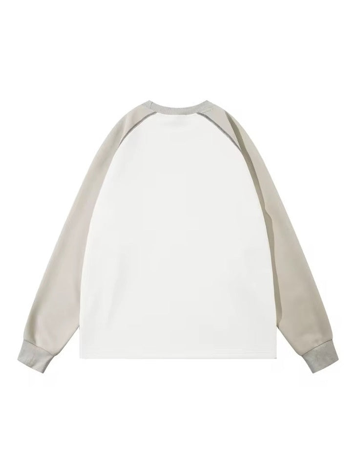 Minimalist Techwear Contrast Panel Sweatshirt