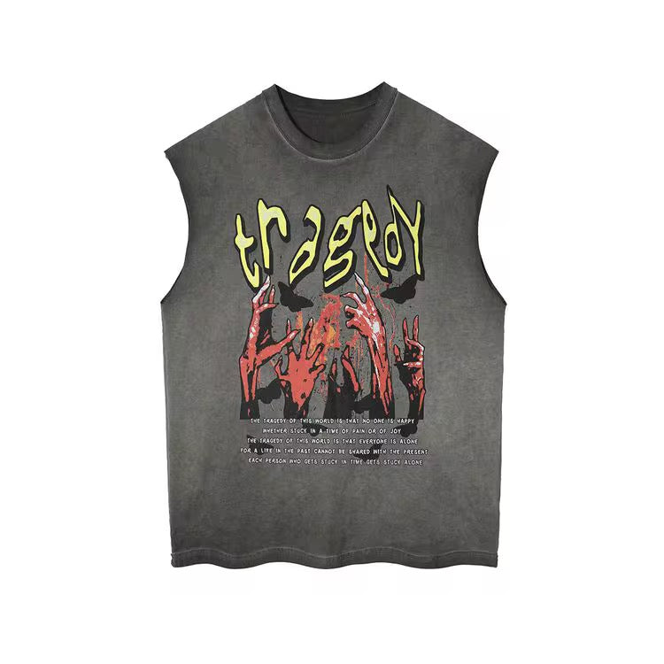 Tragedy Sleeveless Graphic Tee
