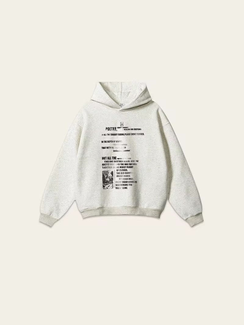 “Poetry Manifesto” Hoodie – Olive / Black / Heather Grey