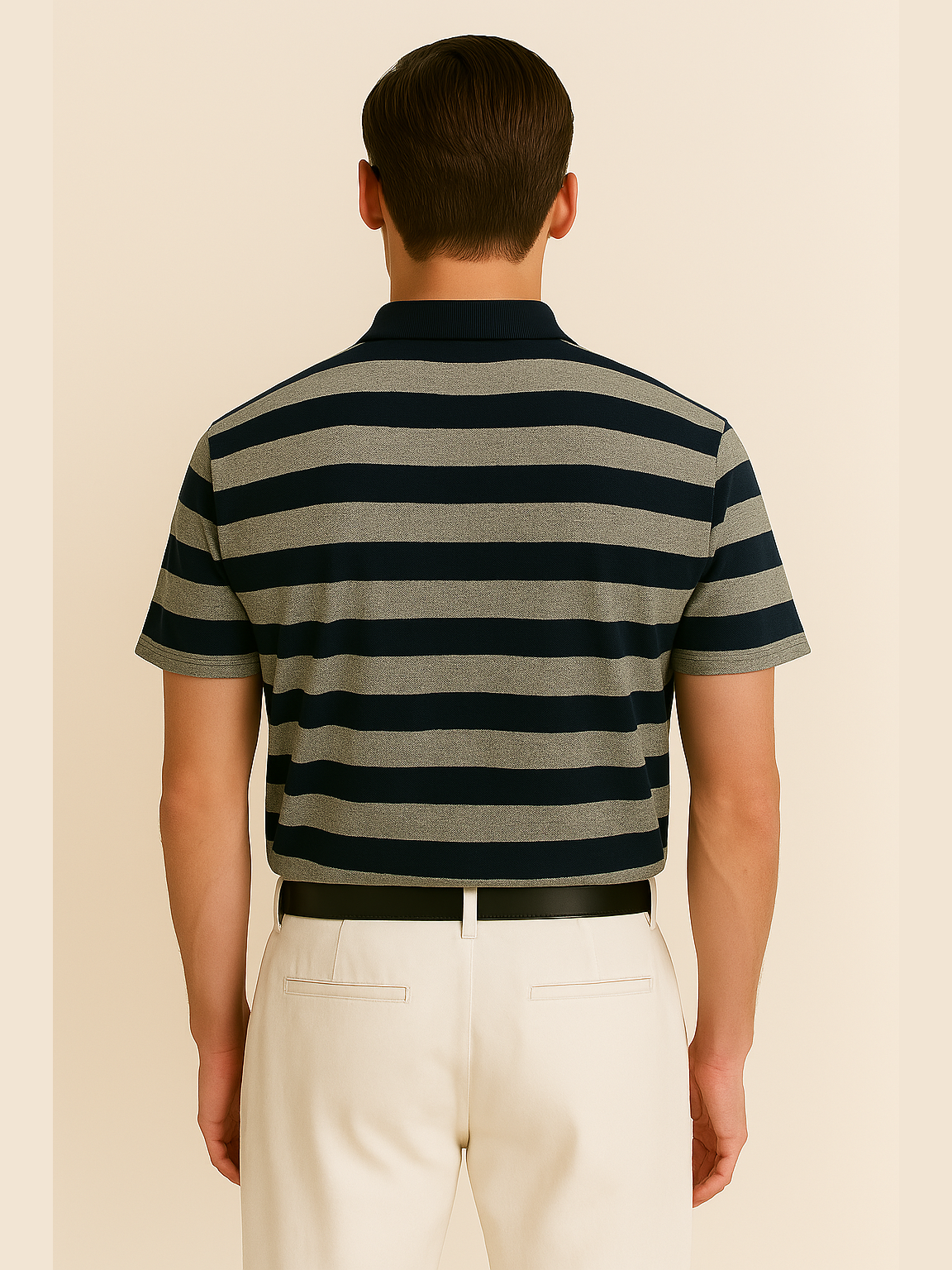 Striped Contrast Pocket Polo Shirt