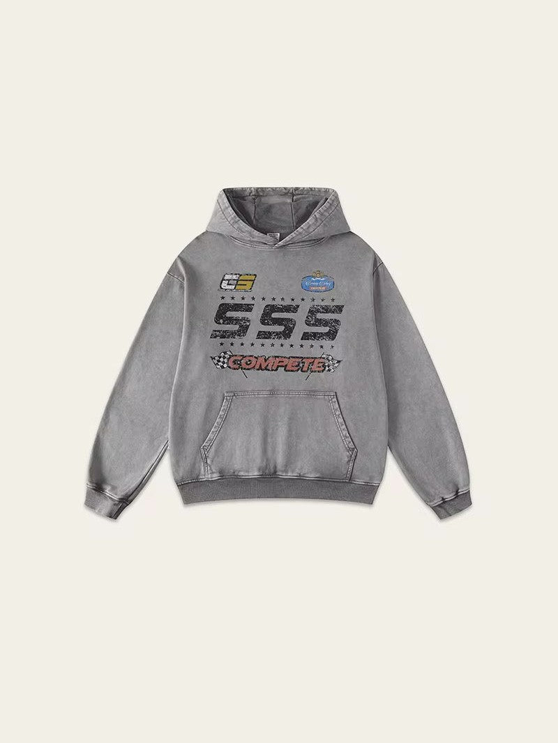 SSS “COMPETE” Vintage Racing Hoodie – Washed Collection