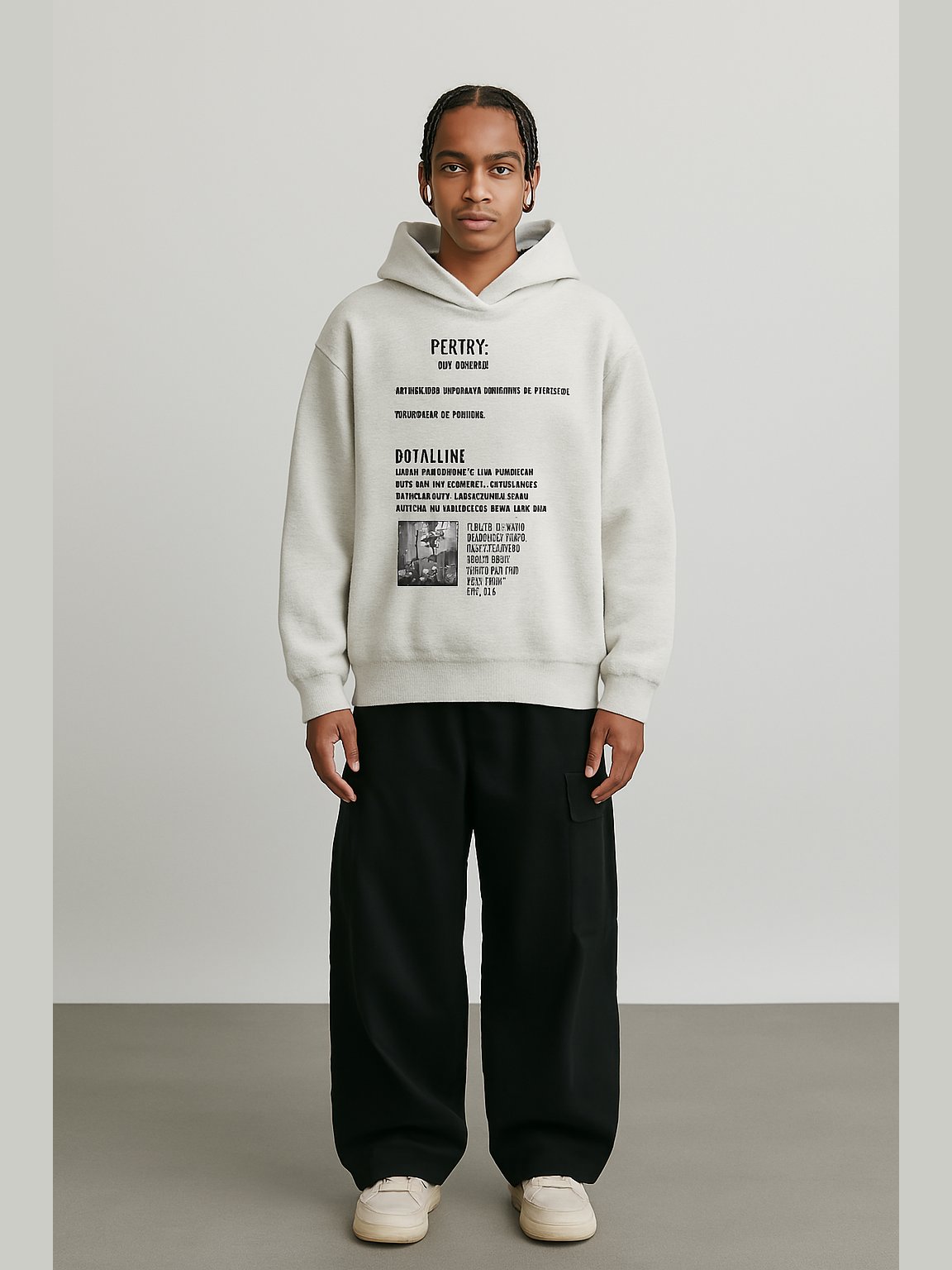 “Poetry Manifesto” Hoodie – Olive / Black / Heather Grey