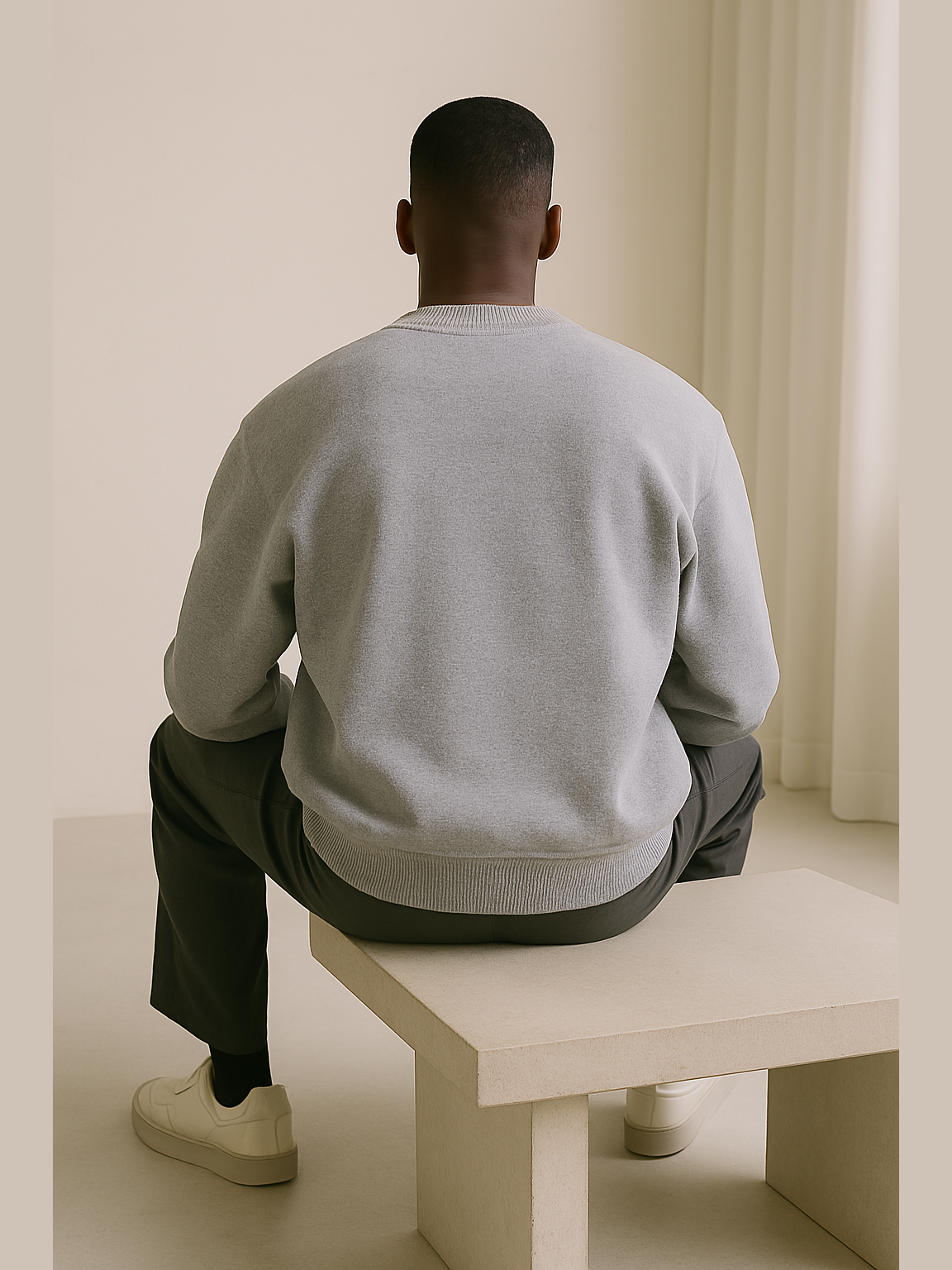 Ultra-Warm Gray Turtleneck Fleece
