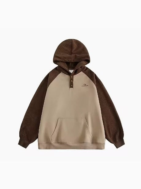 Two-Tone Waffle Sleeve Hoodie