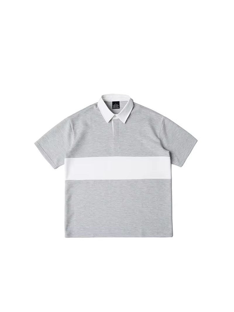Colorblock Polo Shirt – Navy/White