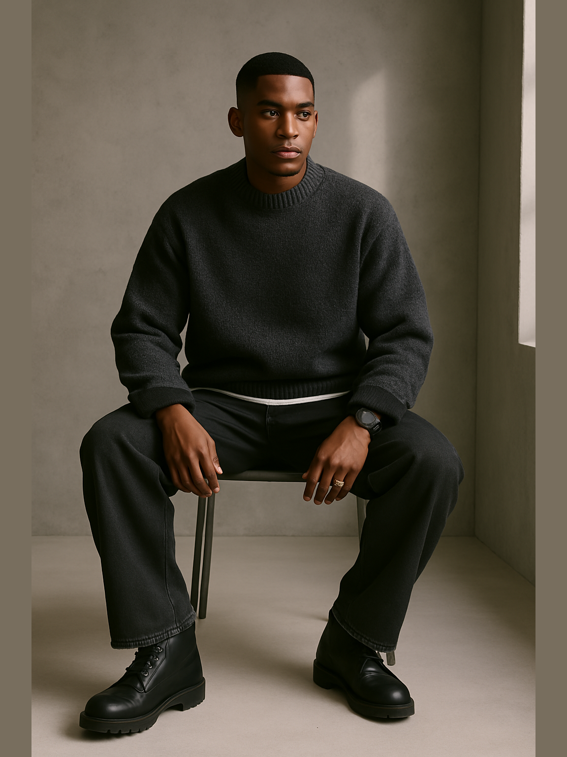 Ultra-Warm Charcoal Turtleneck Fleece