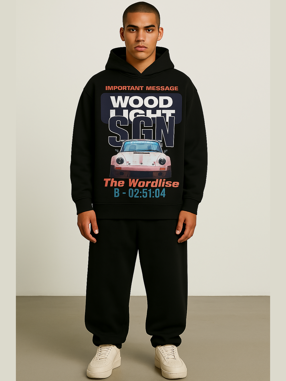 Retro Racing Graphic Oversized Hoodie