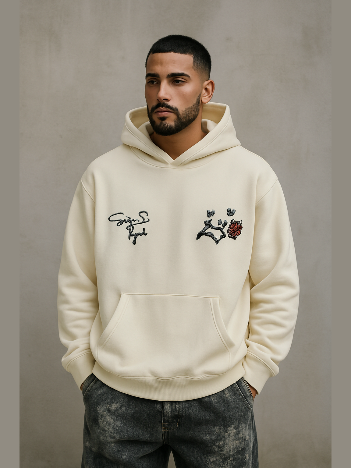 Embroidered Graphic Oversized Hoodie