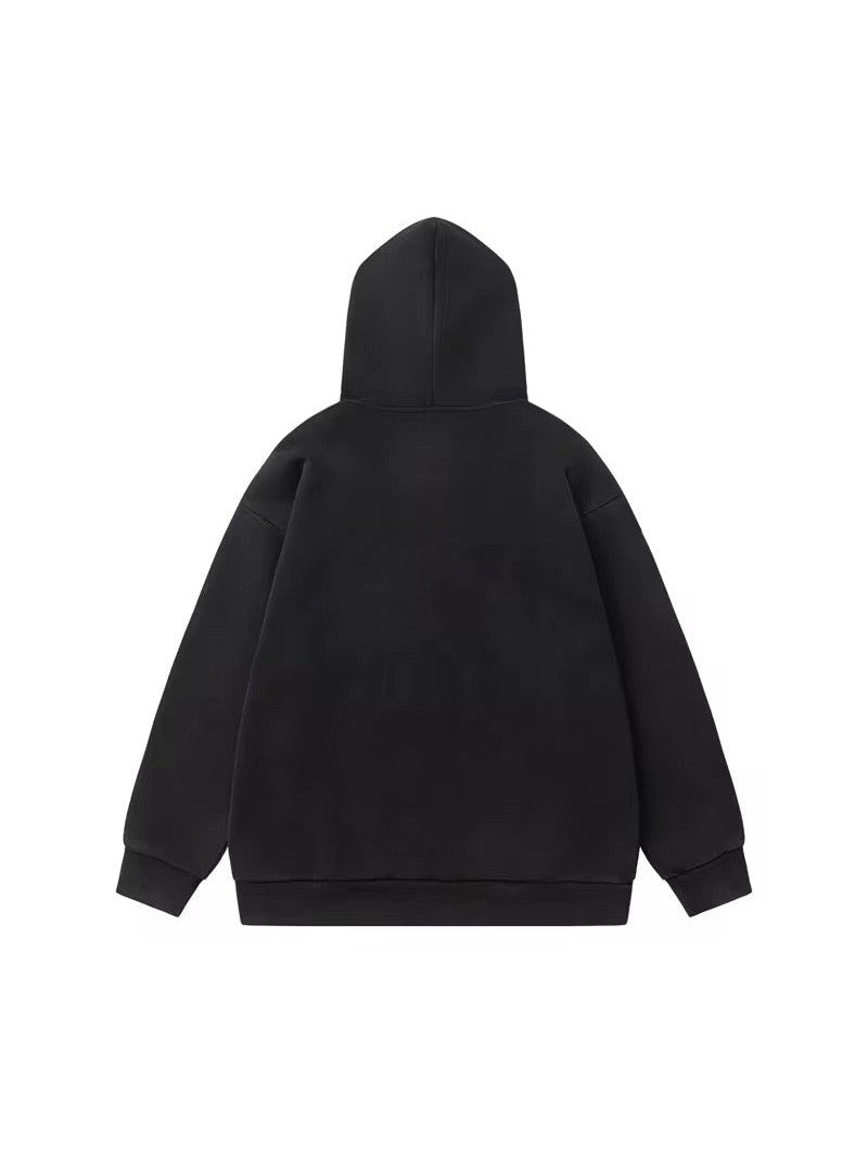 Grunge Text Graphic Zip-Up