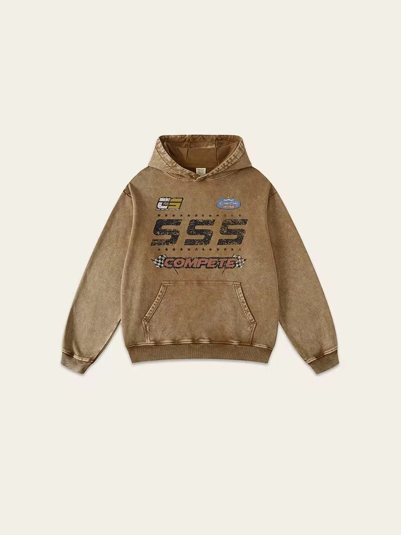 SSS “COMPETE” Vintage Racing Hoodie – Washed Collection