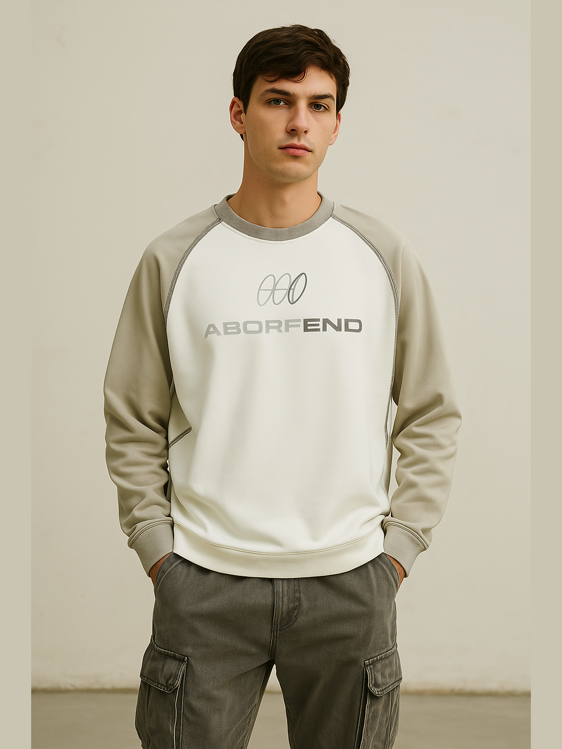 Minimalist Techwear Contrast Panel Sweatshirt