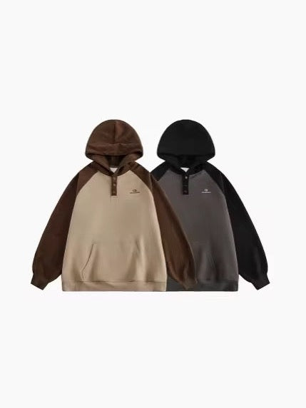 Two-Tone Waffle Sleeve Hoodie