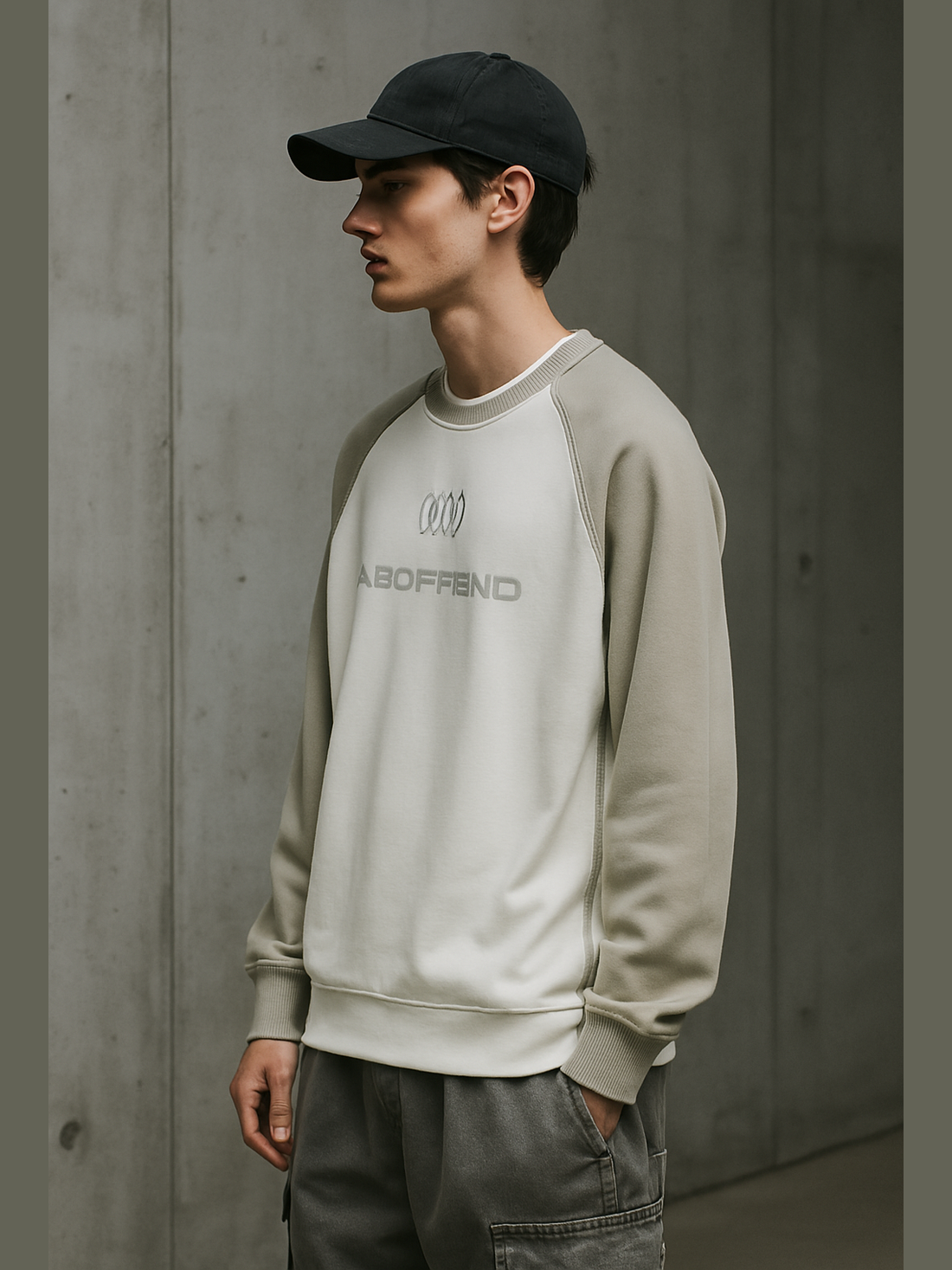Minimalist Techwear Contrast Panel Sweatshirt