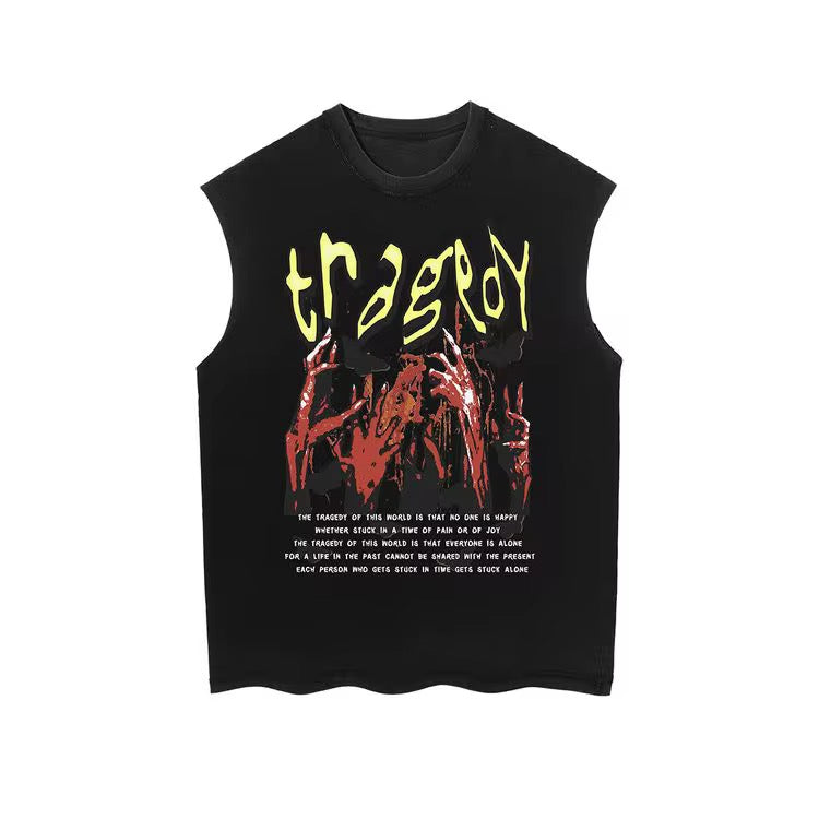 Tragedy Sleeveless Graphic Tee