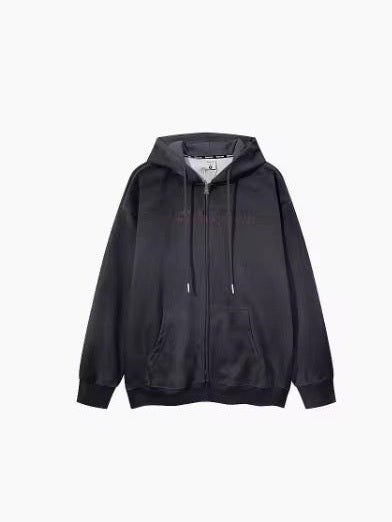 Faded Statement Zip Hoodie