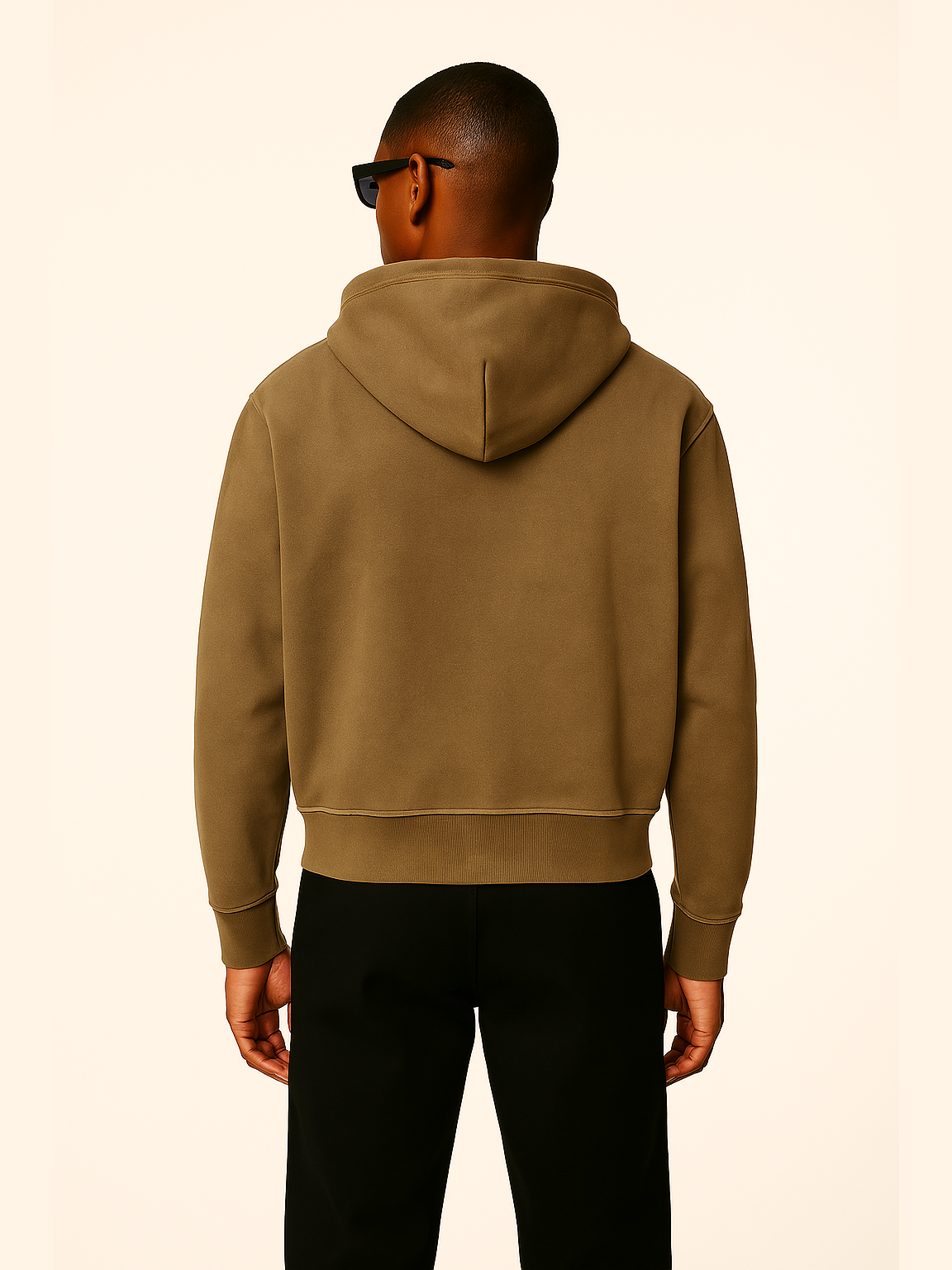 Vintage-Washed Embossed Lettering Hoodie