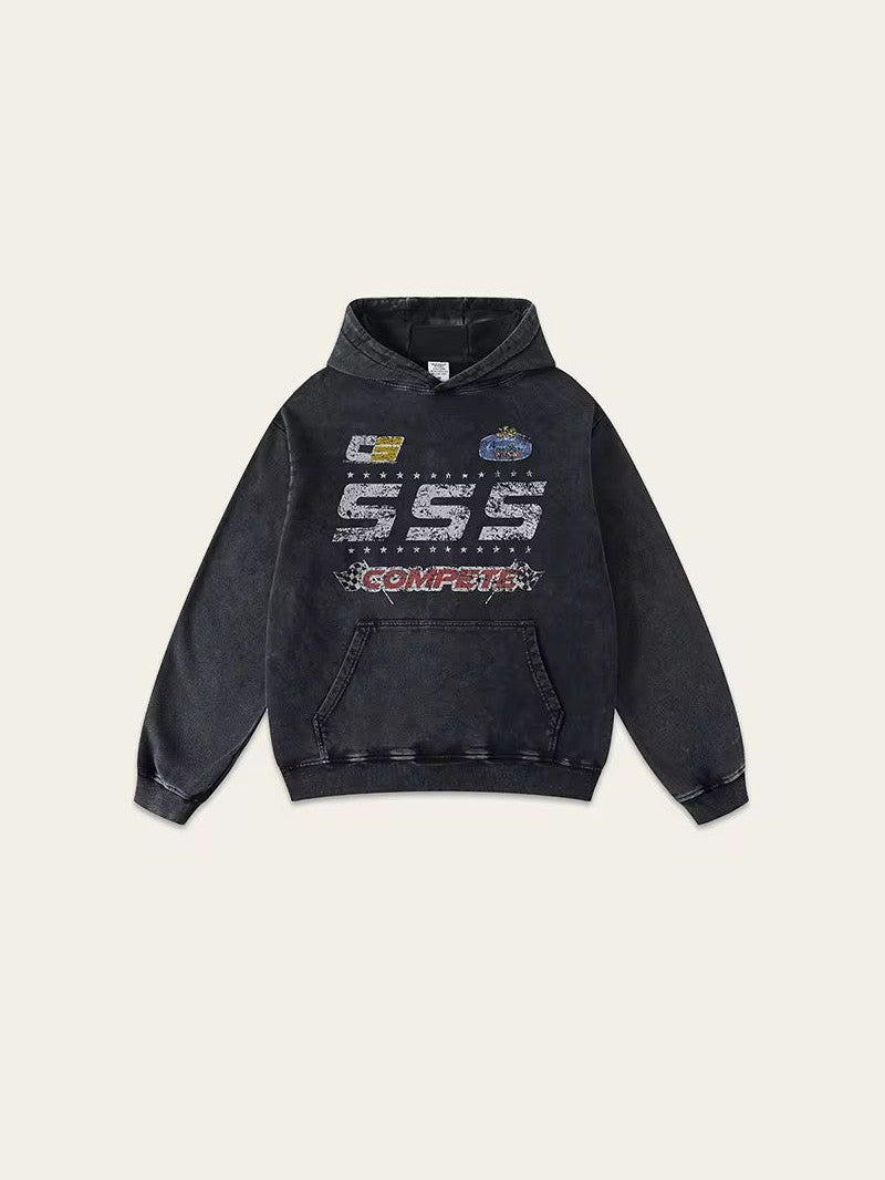 SSS “COMPETE” Vintage Racing Hoodie – Washed Collection