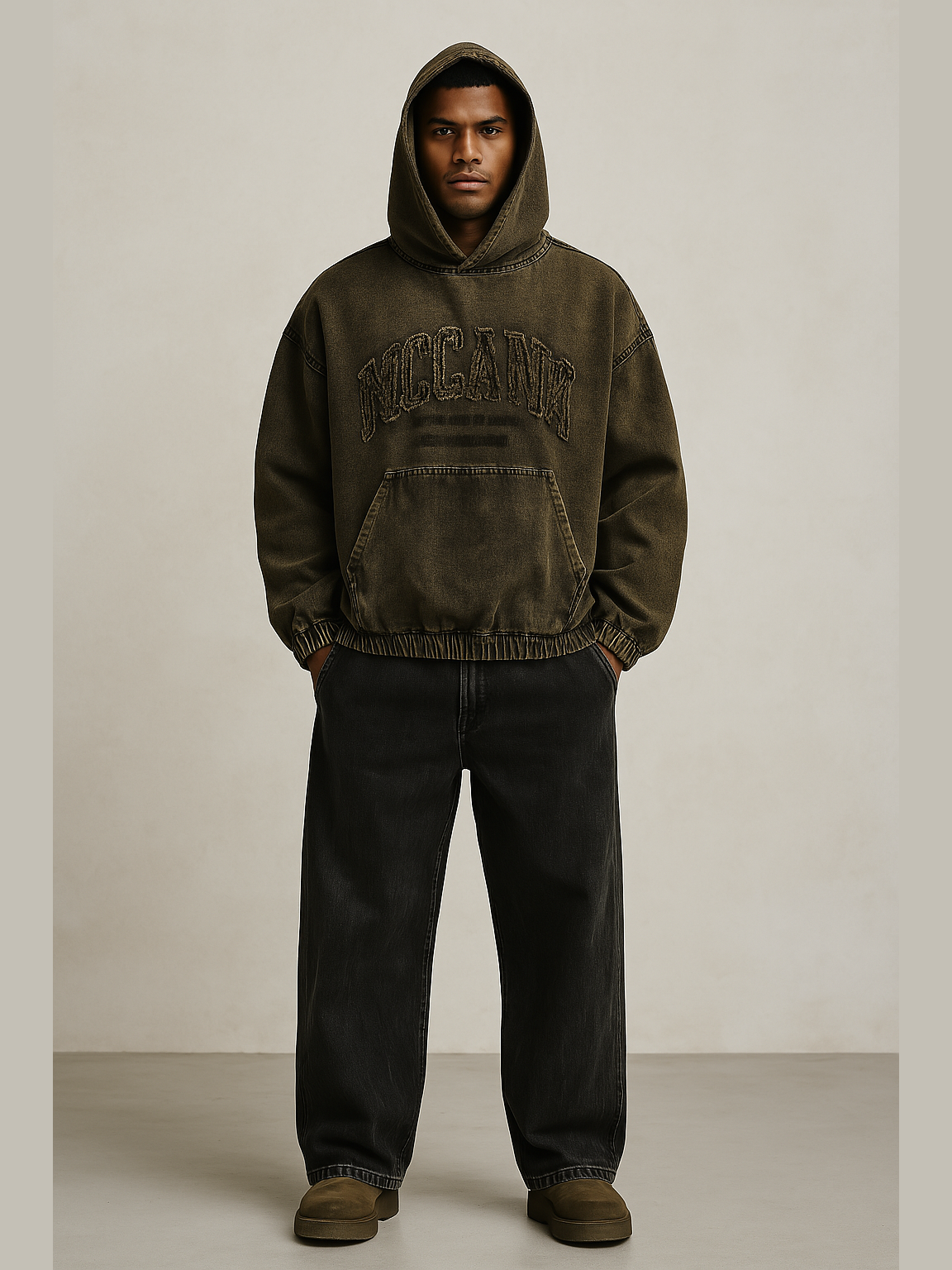 Distressed Vintage Wash Oversized Hoodie