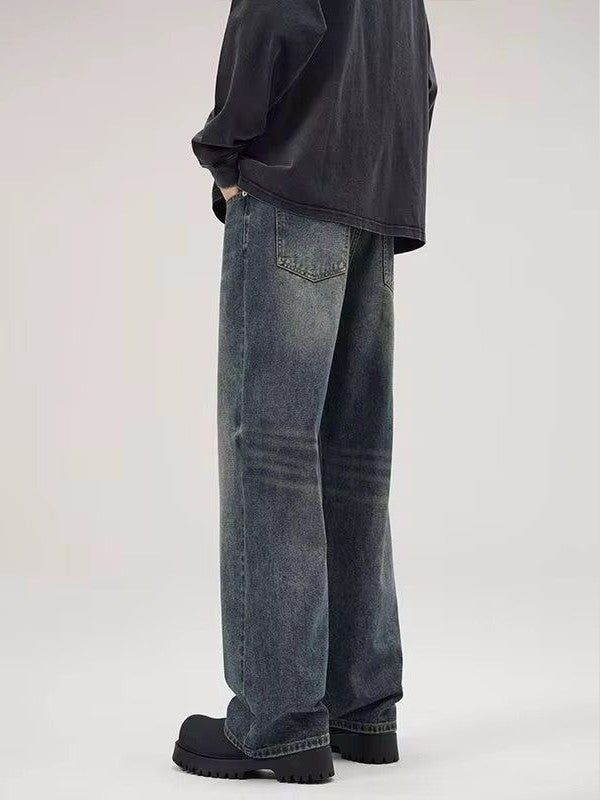 Worn-Out Shadow Wide-Leg Denim