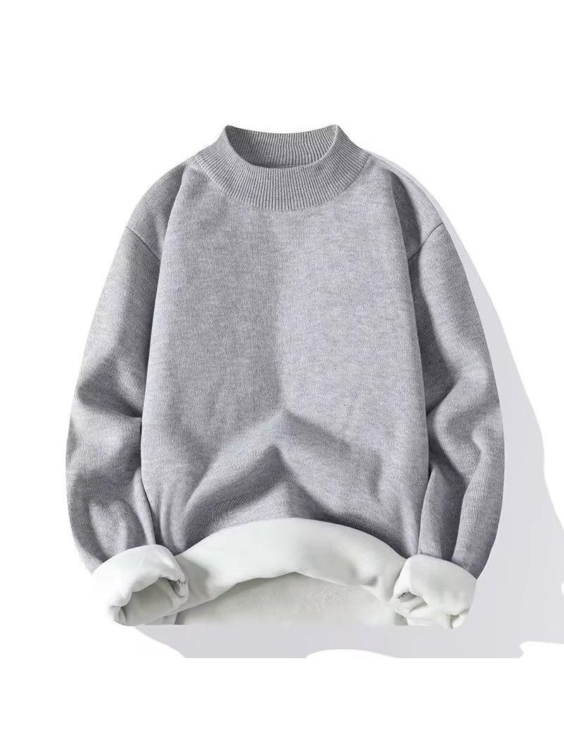 Ultra-Warm Gray Turtleneck Fleece