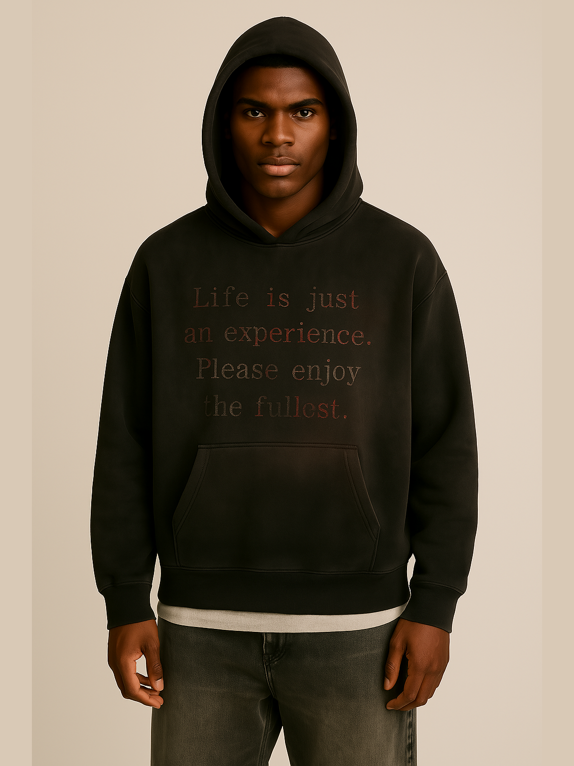 Washed Black Graphic Hoodie