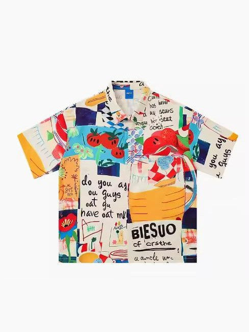 Artistic Graffiti Print Shirt