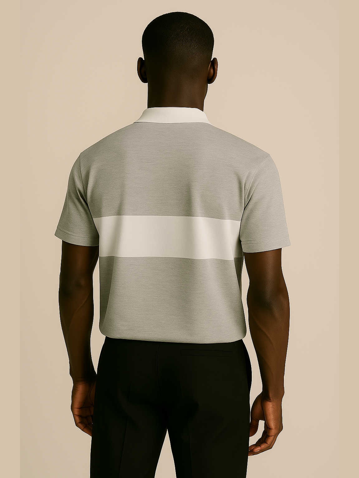 Colorblock Polo Shirt – Navy/White