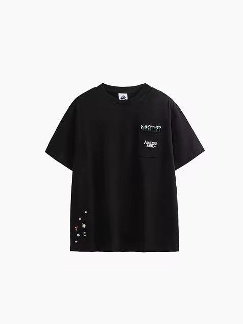 Floral Embroidered Pocket T-Shirt
