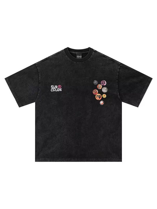 Button Badge Graphic Tee