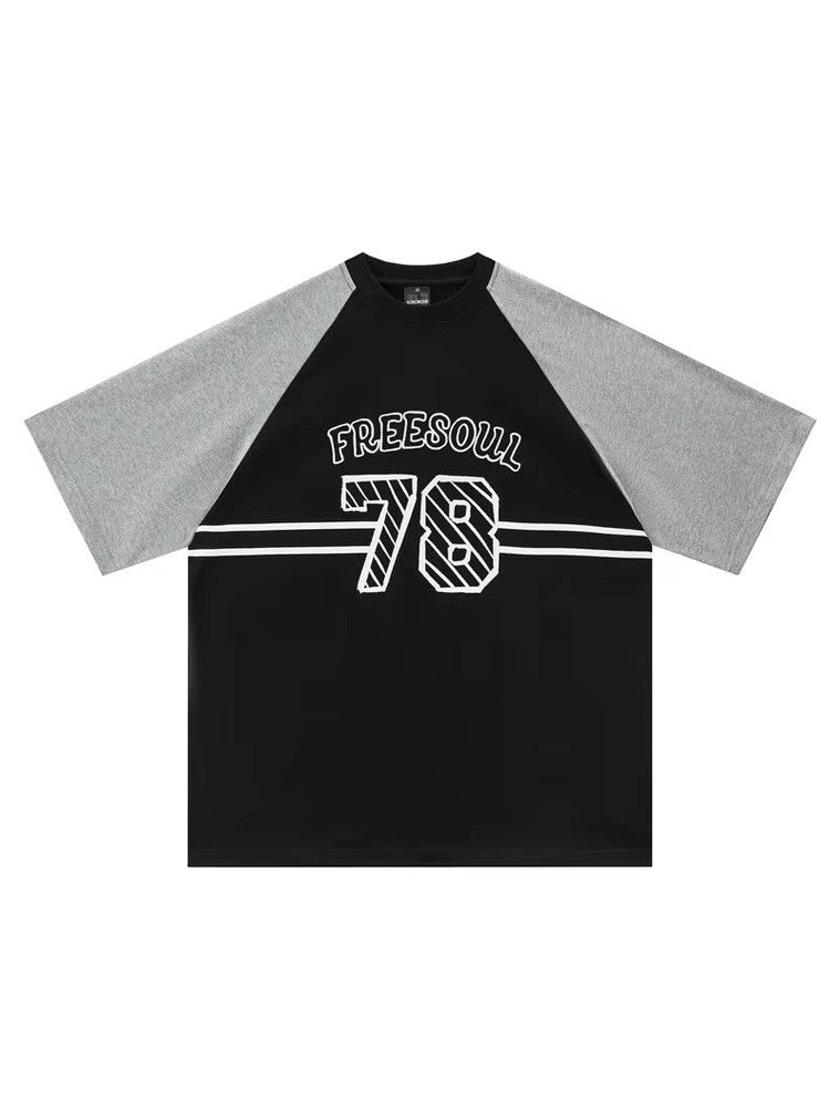 Freesoul 78 Contrast Raglan Tee – Black & Grey