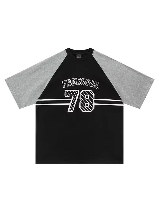 Freesoul 78 Contrast Raglan Tee – Black & Grey