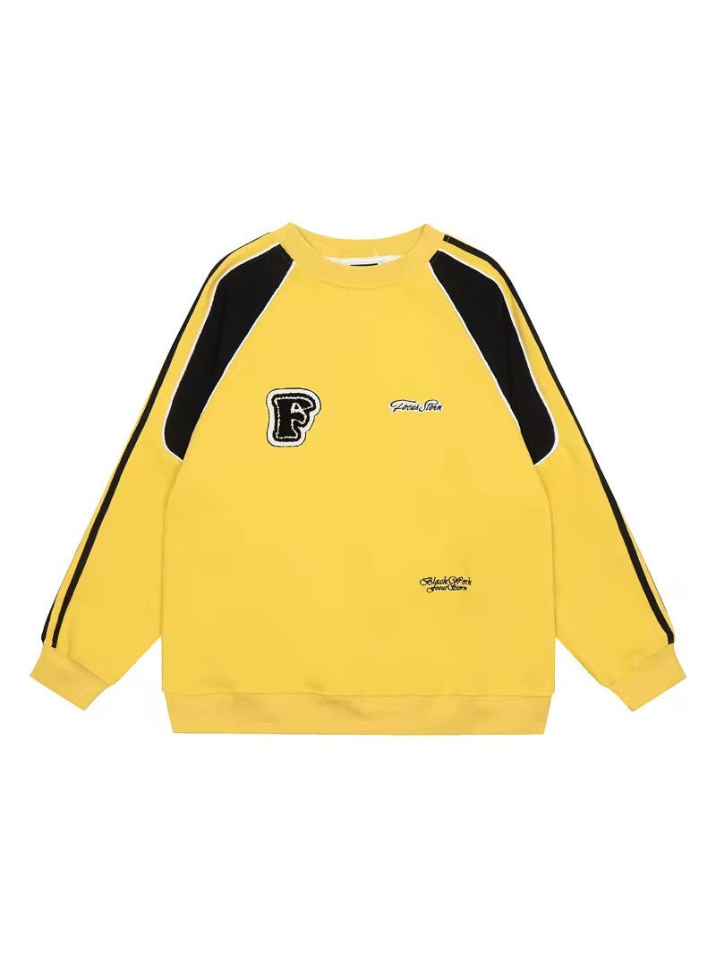 Contrast Panel Varsity-Inspired Sweatshirt