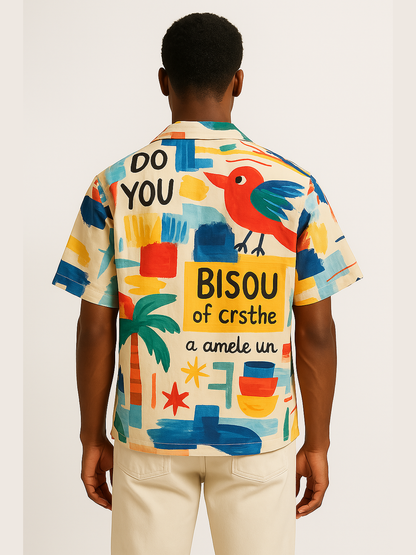 Artistic Graffiti Print Shirt