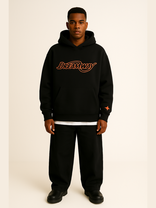 DREAMWAY Graphic Hoodie – Black Flame Edition