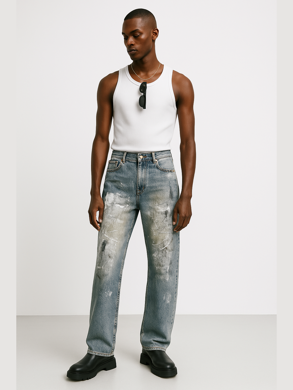 Paint-Splatter Jeans