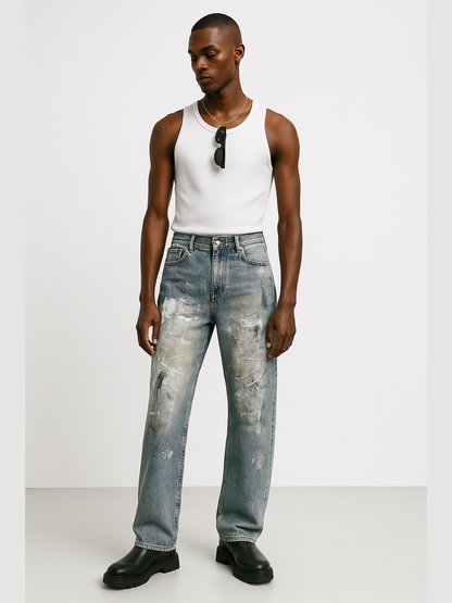 Paint-Splatter Jeans