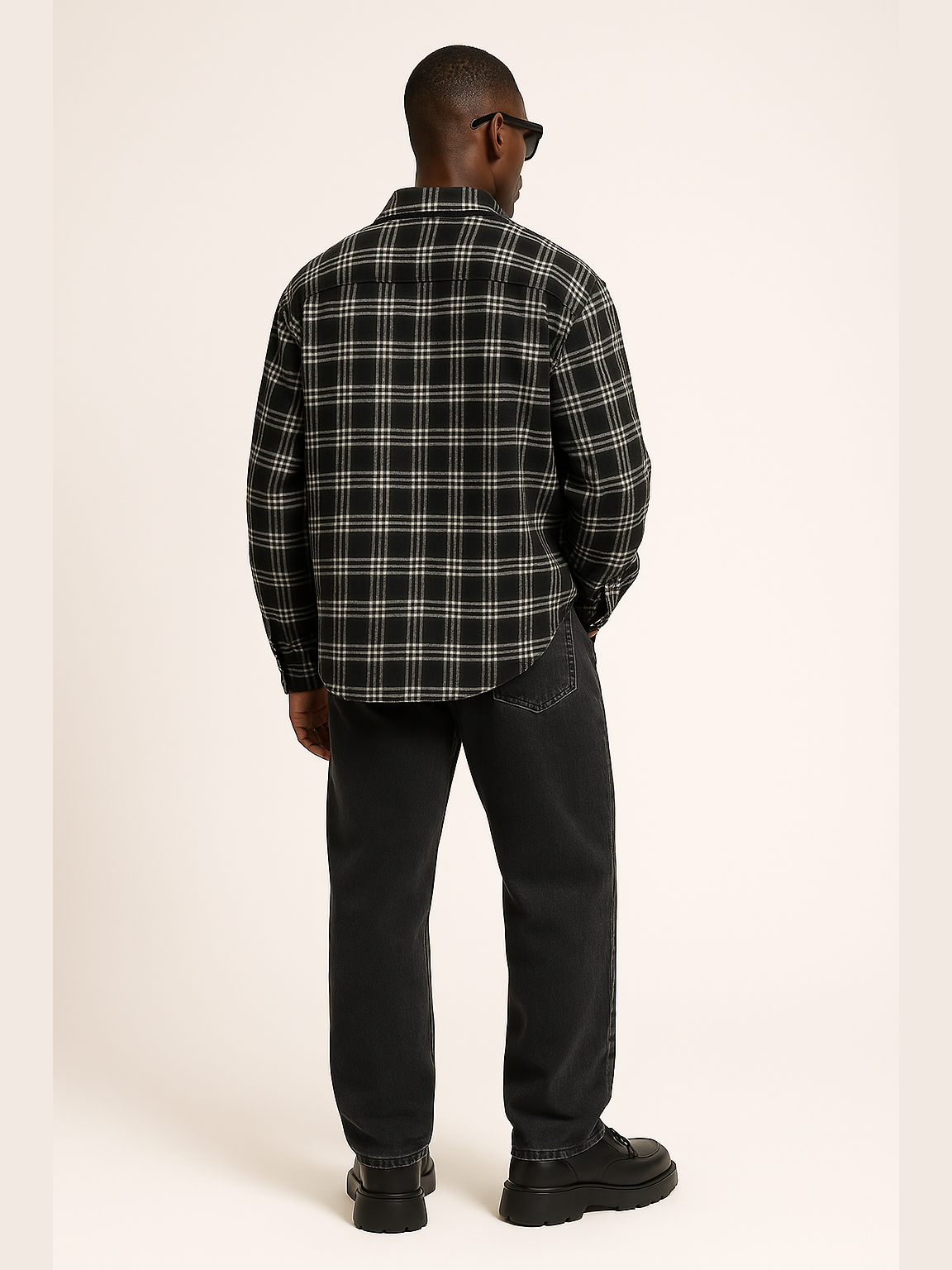 Oversized Brushed Plaid Shirt