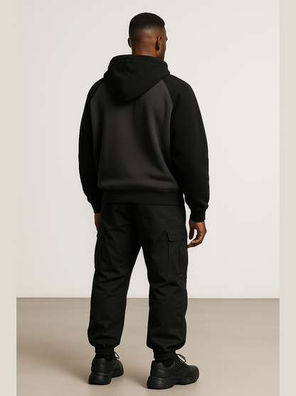 Two-Tone Waffle Sleeve Hoodie
