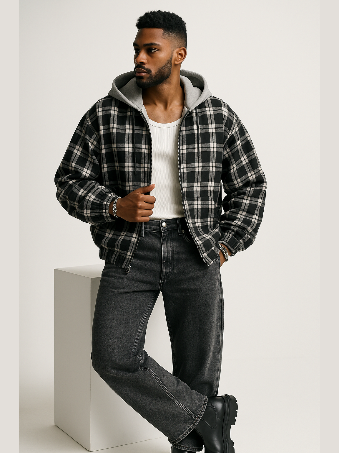 Street Style Plaid Hoodie