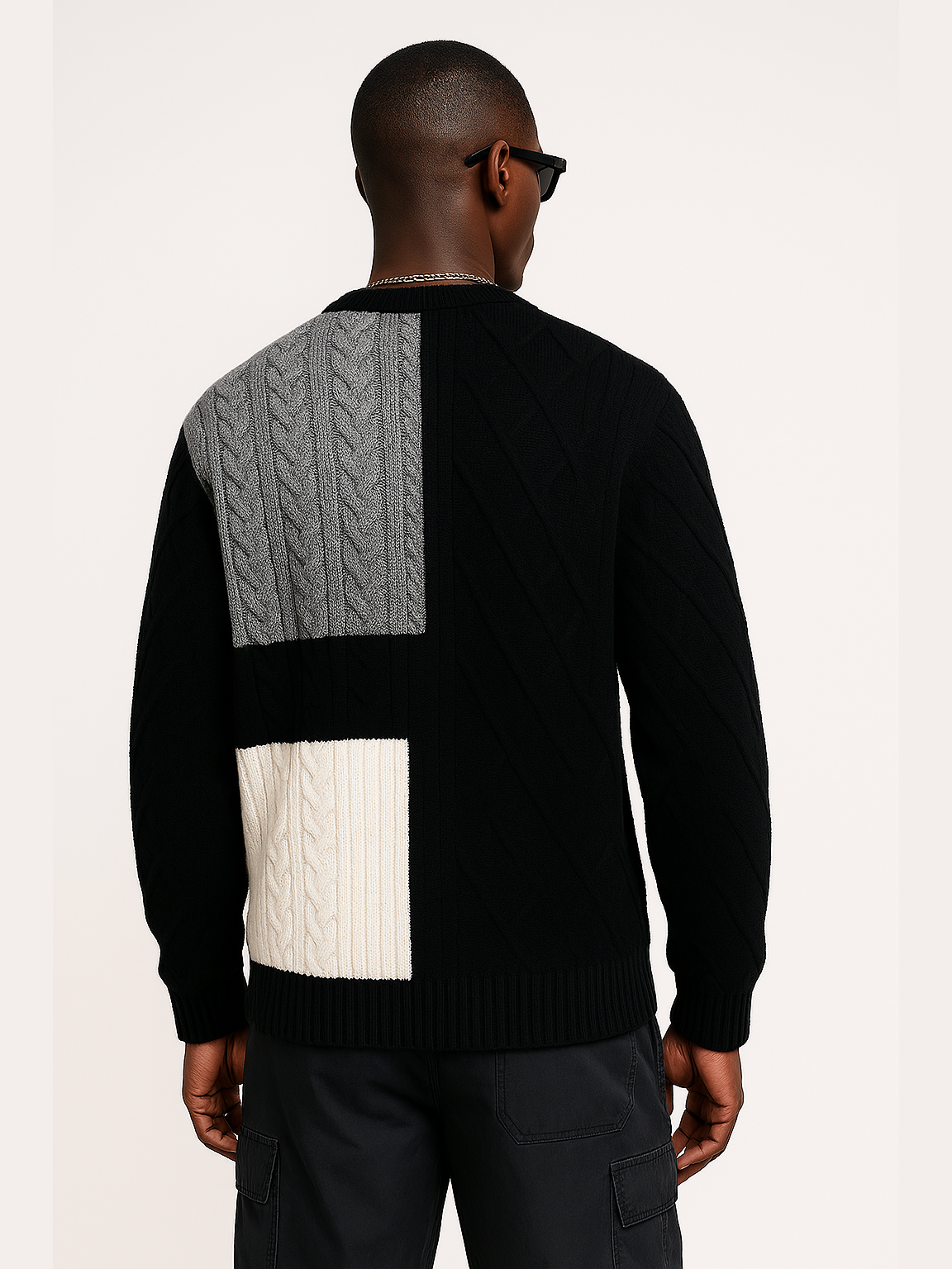 Patchwork Knit Sweater