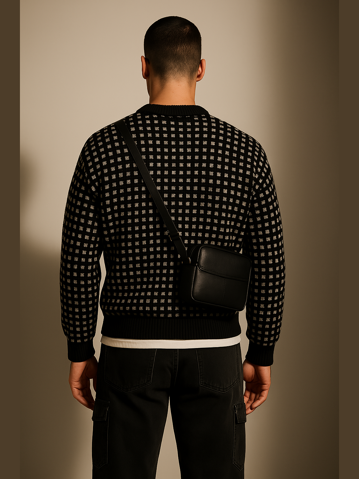 Polka Dot Jacquard Knit Sweater