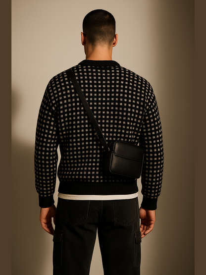 Polka Dot Jacquard Knit Sweater