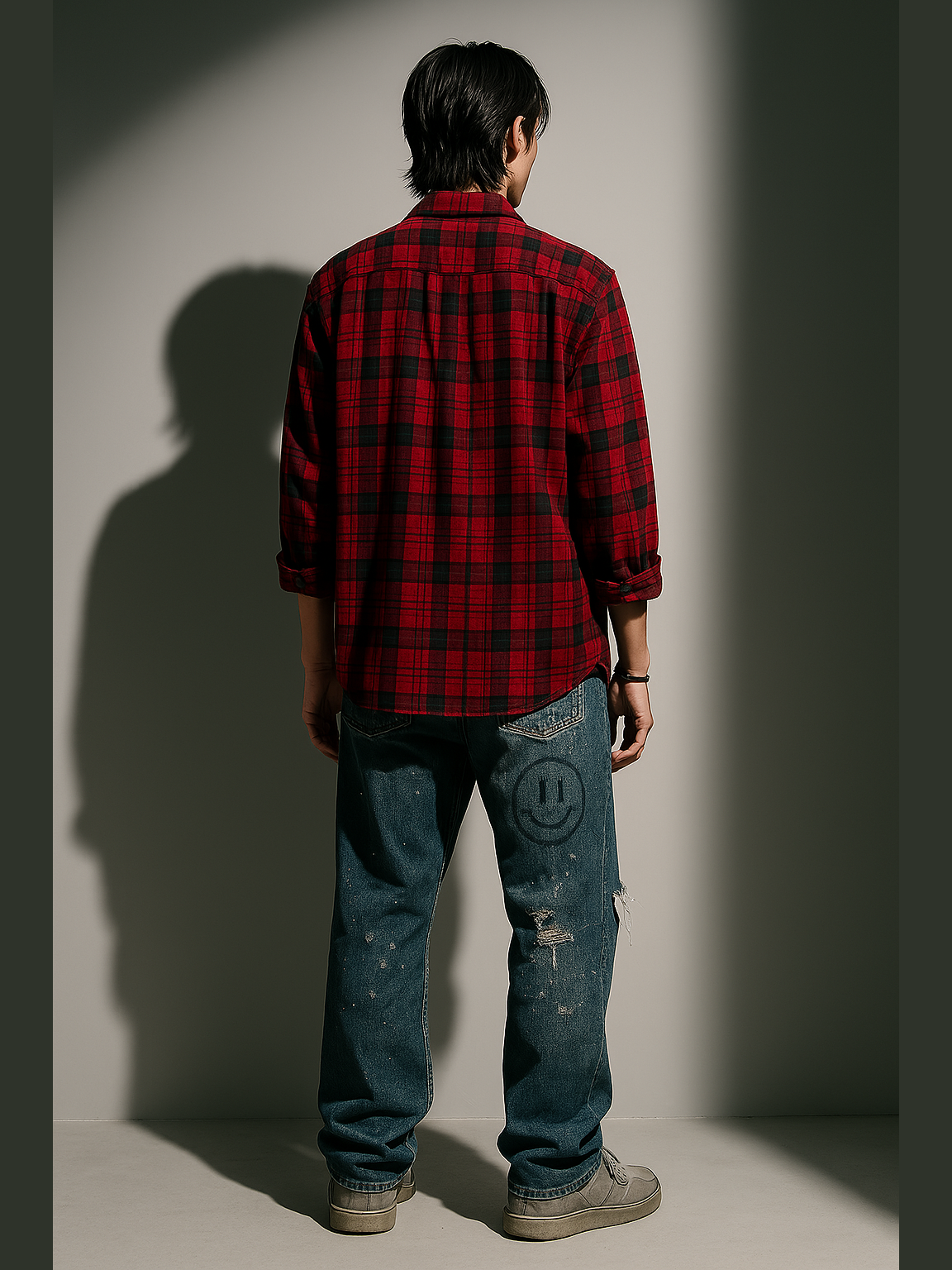 Embroidered Plaid Flannel Shirt