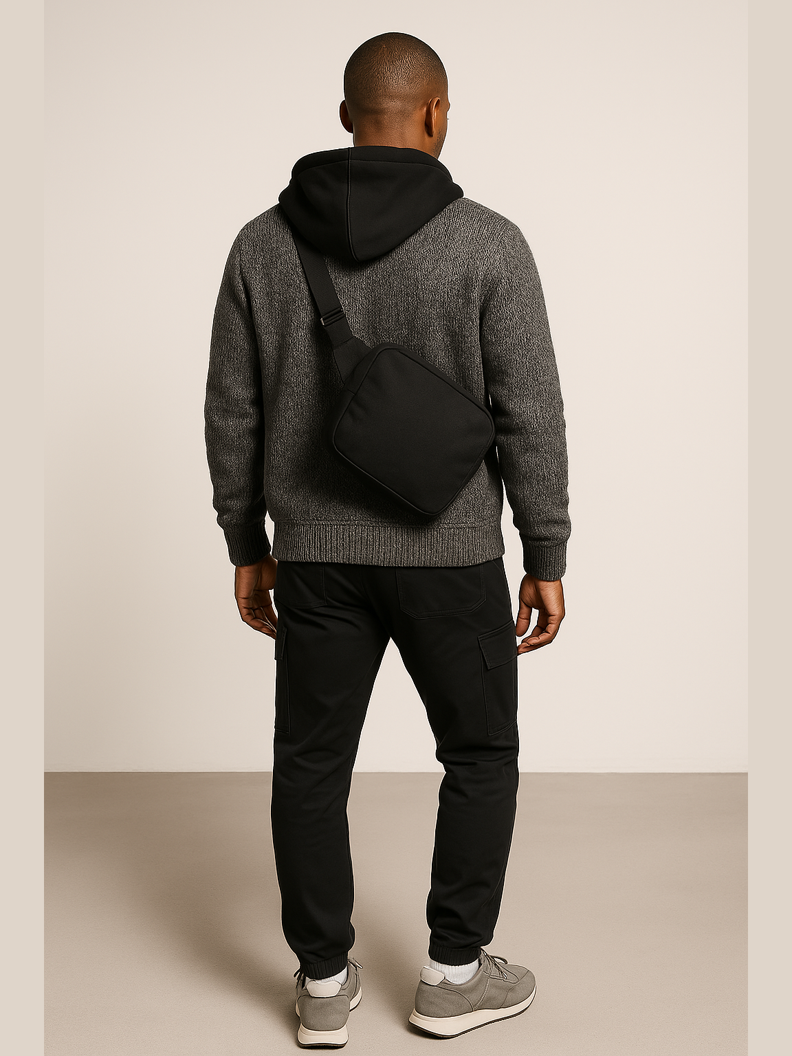 Wool-Blend Contrast Hoodie
